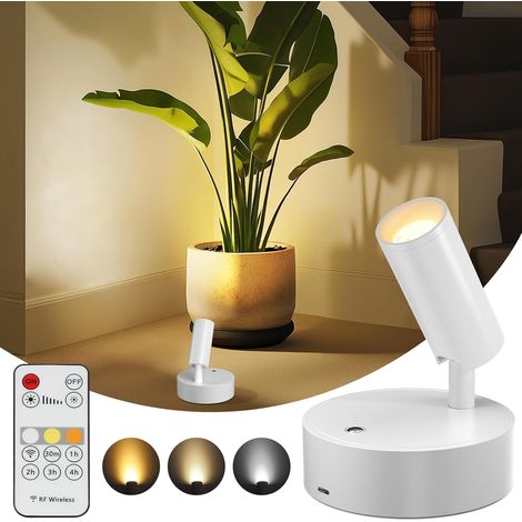1 Spot LED Rechargeable Sans Fil, Aluminium, 3000 mAh, 3 Températures Couleur, Télécommande, Intérieur (1/5)