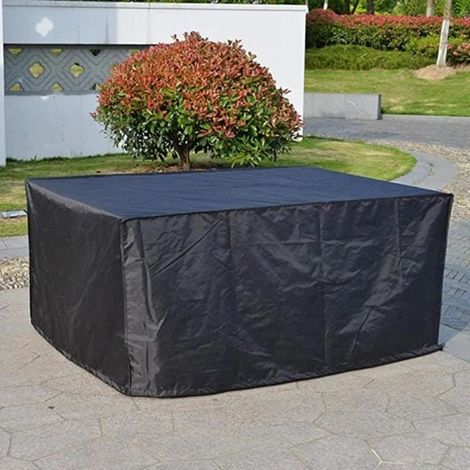 Housse de protection pour mobilier de jardin, table et chaises, housse de rangement, imperméable, argentée, 180 x 120 x 74 cm (1/3)