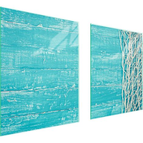 PLAQUE DE PROTECTION EN VERRE POUR POÊLE 85x52 TURQUOISE (1/5)