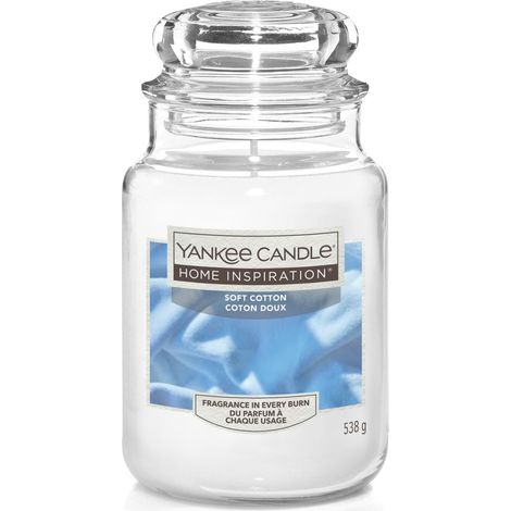 Yankee Candle Duftkerze Großes Glas Soft Cotton 538 g weiß Duft Kerze Duftkerzen (1/2)