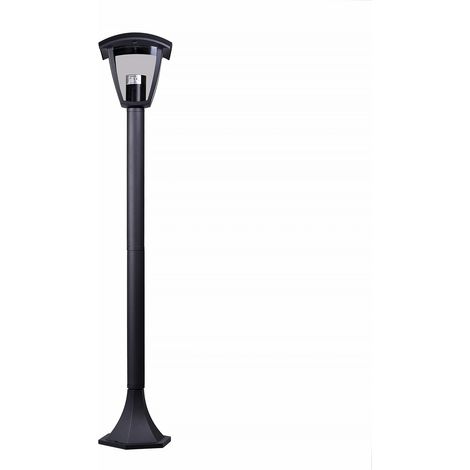 LAMPIONE LED DA GIARDINO GRIGIO CON ATTACCO E27 IP44 - DESIGN MODERNO STRUTTURA IN ALLUMINIO E POLICARBONATO IDEALE PER ESTERNI (1/5)