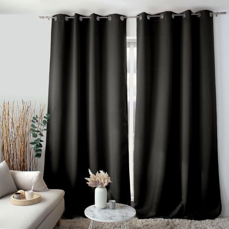 Rideau Anti-Feu Flamme M1 occultant – 140 x 260 cm - 140x260cm - Noir