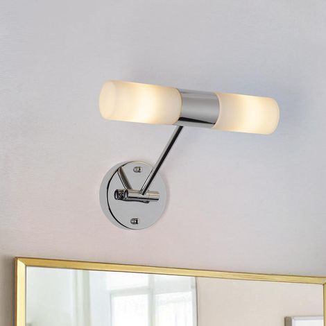 Aplique baño orientable 30 cm cromado 2×E14 IP44 (1/5)