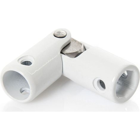 Kreuzgelenk aus weiß lackiertem Stahl - Sechskant 10 mm & Rund 12 mm