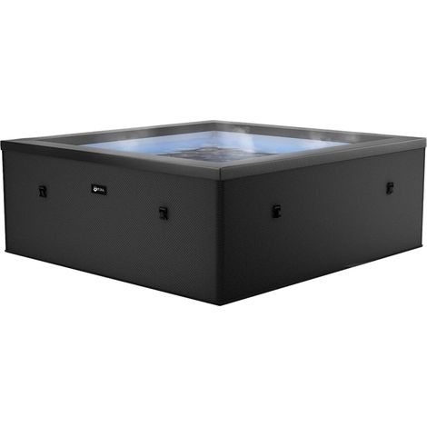Piscina Spa Vasca Semi-Rigida 180x180x70 cm 6 Posti Riscaldamento Integrato Struttura in Schiuma NetSpa Celestia Nero Carbone (1/5)