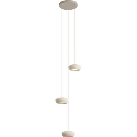 QAZQA Moderne Pendelleuchte Beige mit runden Schirmen 3-flammig - (1/5)