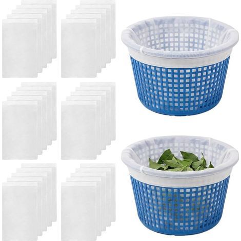 30 Calzini riutilizzabili per skimmer da piscina, calzini filtranti per piscina, prefiltro in nylon elastico con rete ultrafine per cestelli prefiltro piscina, capelli, detriti e sporco (1/5)