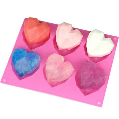stuks diamantvormige siliconen mallen in hartvorm voor chocolade, desserts, mousse en cake, bakgereedschap, slijpgereedschap (1/4)