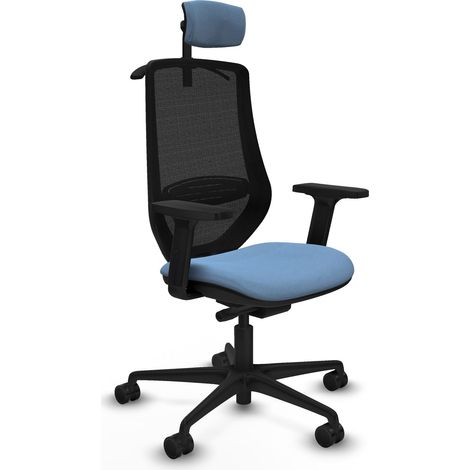 Silla de Oficina con Cabecero Mardos traslack bali Piqueras y Crespo D036N2H Azul cielo
