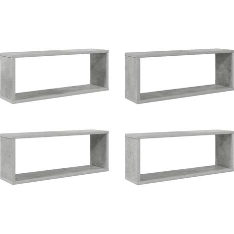 Maison Exclusive - Würfelregale 4 Stk. Betongrau 60x15x23 cm Holz (1/5)