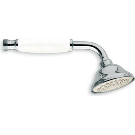 Douchette anticalcaire monojet rétro en laiton chromé – Ø70mm – Débit 16L/min – Picots anticalcaires pour entretien facile (1/2)