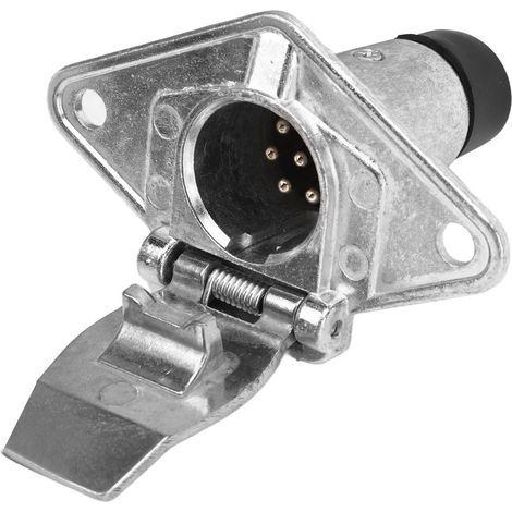 Prise de Remorque 7 Broches Petite Prise en Métal pour Camping-cars, Caravanes, Remorques. (1/5)