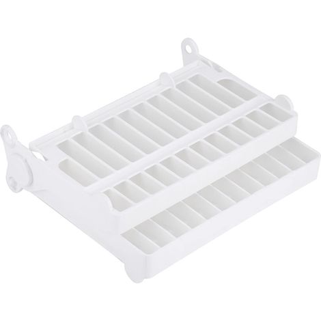Égouttoir à vaisselle pliable avec porte-couverts, organiseur de vaisselle pliable, support de rangement pour couverts, ABS pour la maison, la cuisine, blanc, 45 x 36 cm (1/4)