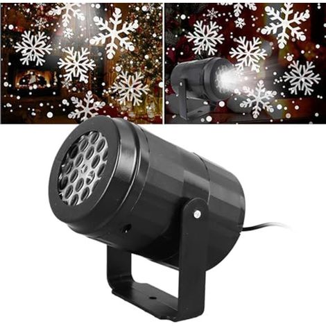 Projecteur de Noël Flocons de Neige Animé, Lampe à Effet Neige Rotative Intérieur Extérieur (1/5)