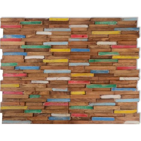 Pannelli per Pareti 10 pz 1,03 m² in Legno Massello di Teak vidaXL