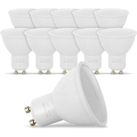 Lot de 10 Ampoules LED GU10 5W eq. Blanc Chaud, 3000K, Facile à installer et à utiliser (1/5)