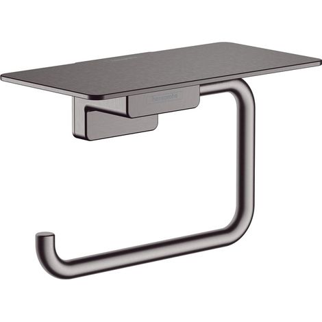 Hansgrohe AddStoris - Papierrollenhalter mit Ablage, Chrom schwarz gebürstet 41772340