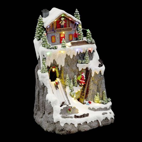 Babbo natale illuminato arrampicatore musicale 17 led - Feeric lights & christmas