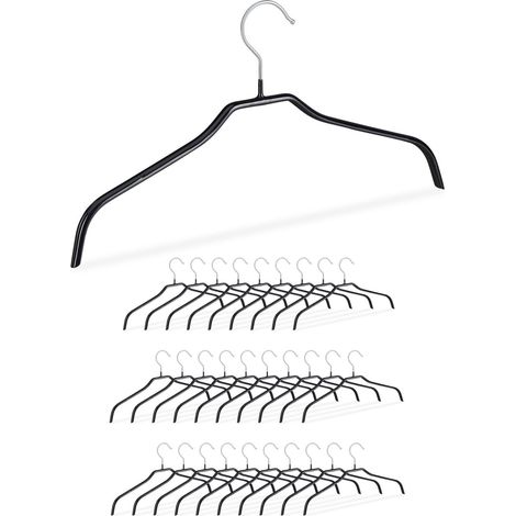 Rutschfestes Kleiderbügel-Set Schwarz