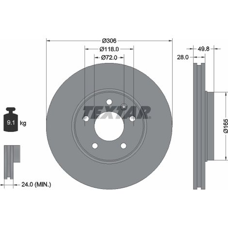Lot de 2 Disques de frein Textar 92116005 NISSAN 4020600QAE 4020600QAF 4408275