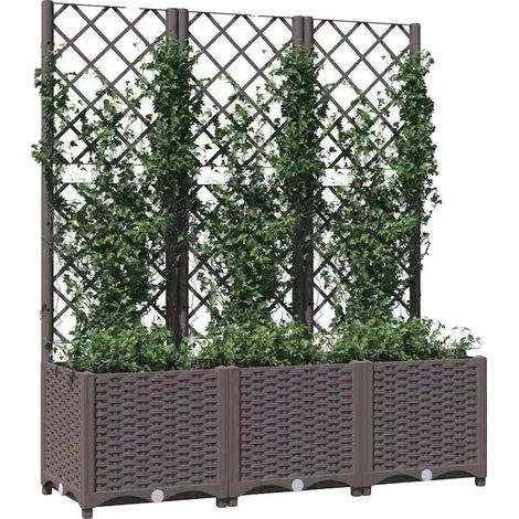 Planter, Conception de Treillis, Construction en Bois Durable, Chocolat (1/2)