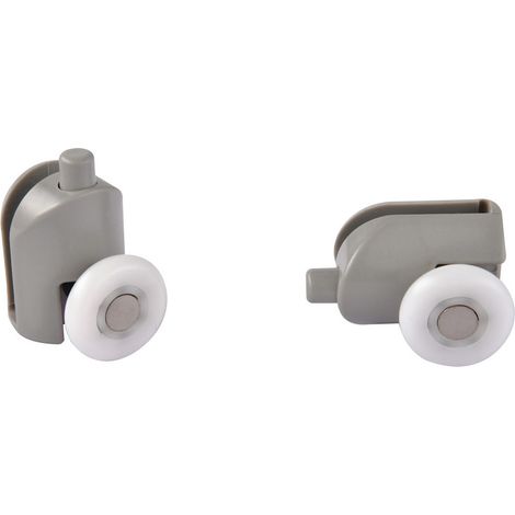 Coppia cuscinetti singola ruota attacco inferiore in nylon grigio vetro 4-6 mm Ø23 mm (1/5)