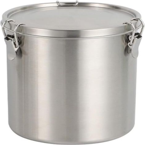 Bocal de conservation hermétique en acier inoxydable de 2500 ml pour la cuisine : café, farine, céréales, thé, sucre, biscuits… Argenté (1/5)