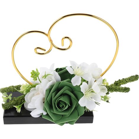 Heart-Shaped Jewelry Display Stand, Green Metal Storage (1/5)