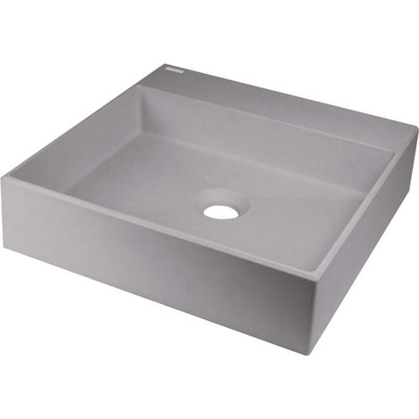 Lavabo de encimera de granito con espacio para grifo - 400x400 mm