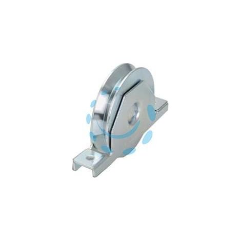 RUOTA CANCELLI GOLA V CON SUPPORTO INTERNO ART.427 - ø mm.80x20 - portata Kg.200 - gola V 92°