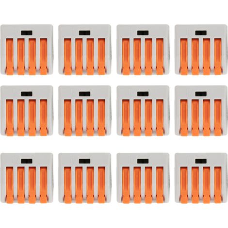 12 supports de bornier à connexion rapide PCT-214 en sachet, emballés individuellement. (1/5)