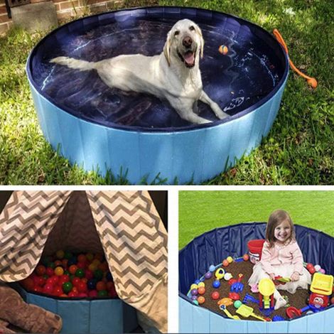 Piscine pliable en PVC, baignoire, étang d'eau pour enfants, pour chats et enfants en été, 60x30cm (1/5)