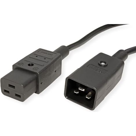 Bachmann netzkabel iec320/c19-c20 16a/250v kaltgerteanschluss schwarz 1m