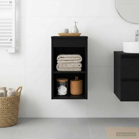 Gabinete de baño intermedio Roble Negro 30 x 35 x 50 cm