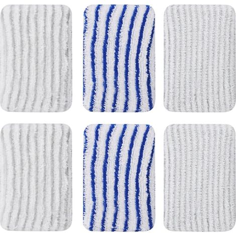 Lot de 6 chiffons de rechange en microfibre compatibles avec les nettoyeurs vapeur Rowenta Clean & Steam ZR850002, ZR005801 et ZR005804 (bleu et gris). (1/5)