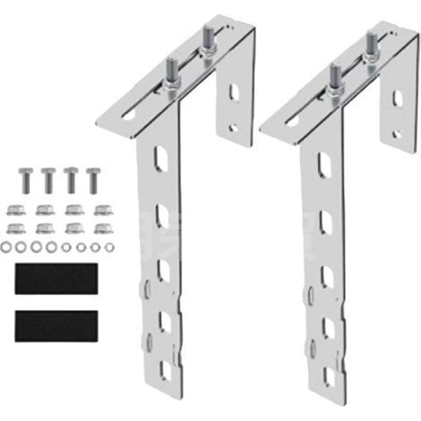 Lot de 2 crochets pour support de centrale électrique de balcon, panneau solaire, crochets de balcon pour panneaux solaires, supports pour balustrades rectangulaires, fixation solaire (1/5)