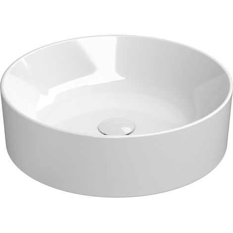 Vasque à poser KUBE X en céramique, diamètre 45 cm, blanc ExtraGlaze (1/4)