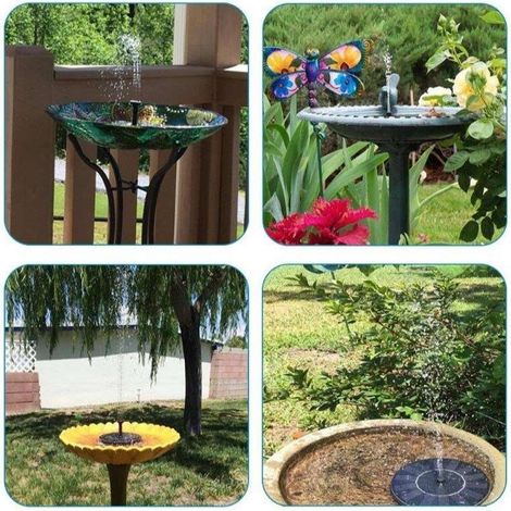 Fontaine flottante solaire d'extérieur pour jardin, 4,5 V, 3 W, idéale pour les oiseaux. (1/5)
