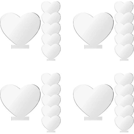 Plaque acrylique de 2 mm avec double protection pour socle lumineux LEDenseignesprojets de bricolage24 pièces (motif cœur)couleur transparente (1/5)