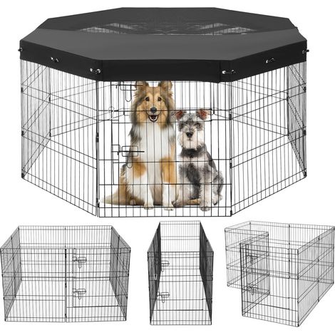 Parc pour Chien 160x160x76 cm Enclos Chat Chiot Pliable 8 Panneaux, Clôture d'exercice en Métal avec Porte, Housse en Tissu Oxford 600D, pour Petits Animaux de Compagnie, Intérieur, Extérieur (1/5)