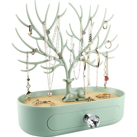 Présentoir de bijoux en bois de cerf, pendentif de tour d'arbre pièces de rangement bagues boucles d'oreilles collier bracelet (1/5)