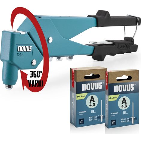 Pince à riveter N-25 Vario avec 100 rivets en aluminium (1/5)