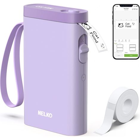 P21 Self-Adhesive Labeling Machine, Portable Label Printer, Purple (1/5)