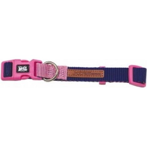 X-TRM DOBLE PREMIUM COLLAR AZUL-ROSA 36-48cm x 2cm