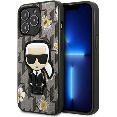 Custodia per iPhone 13 Pro Karl Lagerfeld Flower Ikonik grigia (1/5)