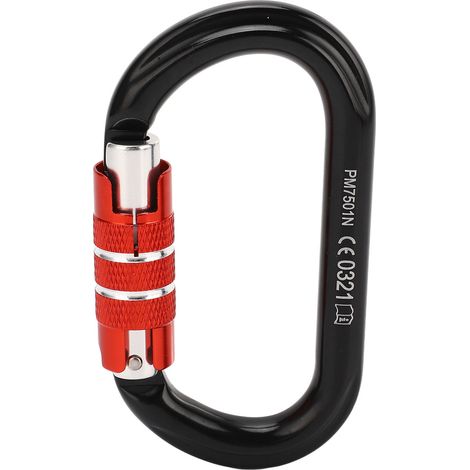 Moschettone da arrampicata in alluminio resistente, moschettone a ghiera a forma di O leggero e robusto per alpinismo e arrampicata. (1/5)