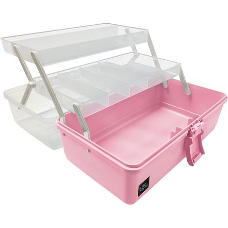 Craft Organizers and Storage Box, 13 Inch 3-Layer Plastic Multifunctional Sewing Organization Box with Handle (1/5)