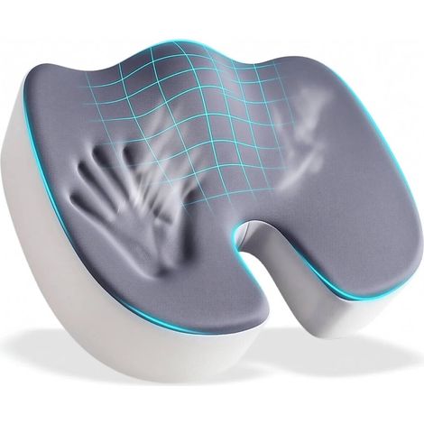 Coussin Coccyx, Coussin Ergonomique Assise, Coussin Chaise Bureau, (Gris) Conception ergonomique, soulage la pression sur le coccyx, convient au bureau, en voiture et sur une chaise (1/5)