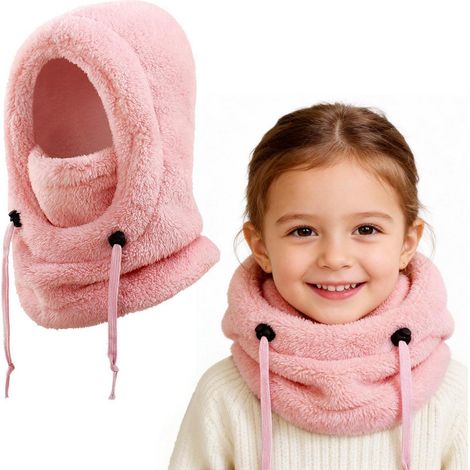 Kinder Thermo Sturmhaube mit Fleece, winddicht & warm, 3-10 Jahre, Rosa (1/5)