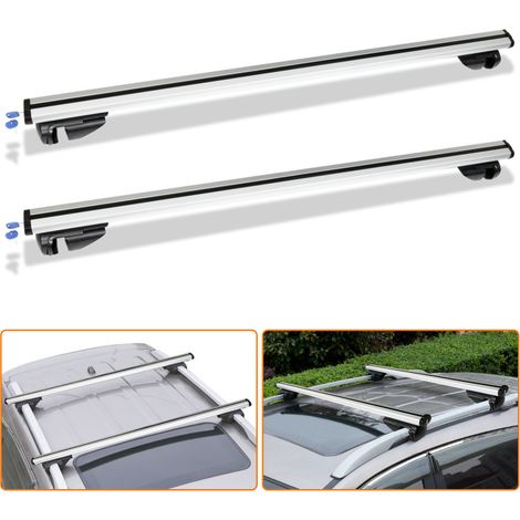 SWANEW Barre da tetto per auto 124 cm bloccabili con chiave in dotazione lega di alluminio regolabili 150kg (1/5)
